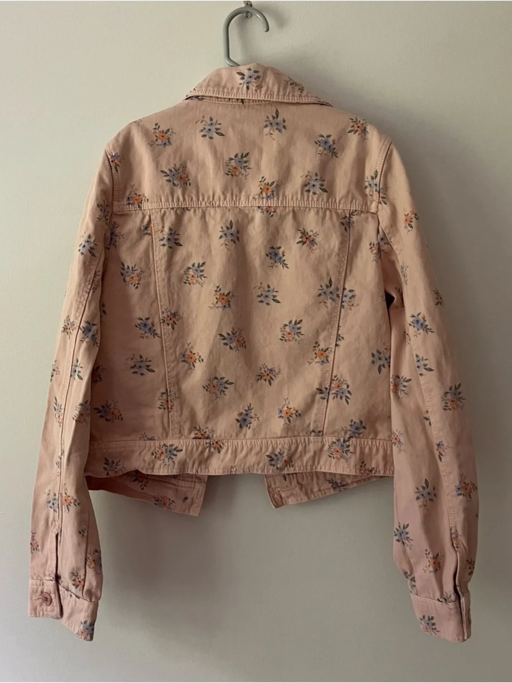 Girls ZARA Denim Jacket Pink Floral Cottagecore Boho Garden Girly